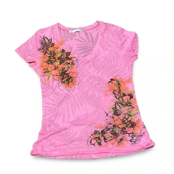 Vibrant Y2K Maurices Floral Pink Shirt - Picture 2 of 5